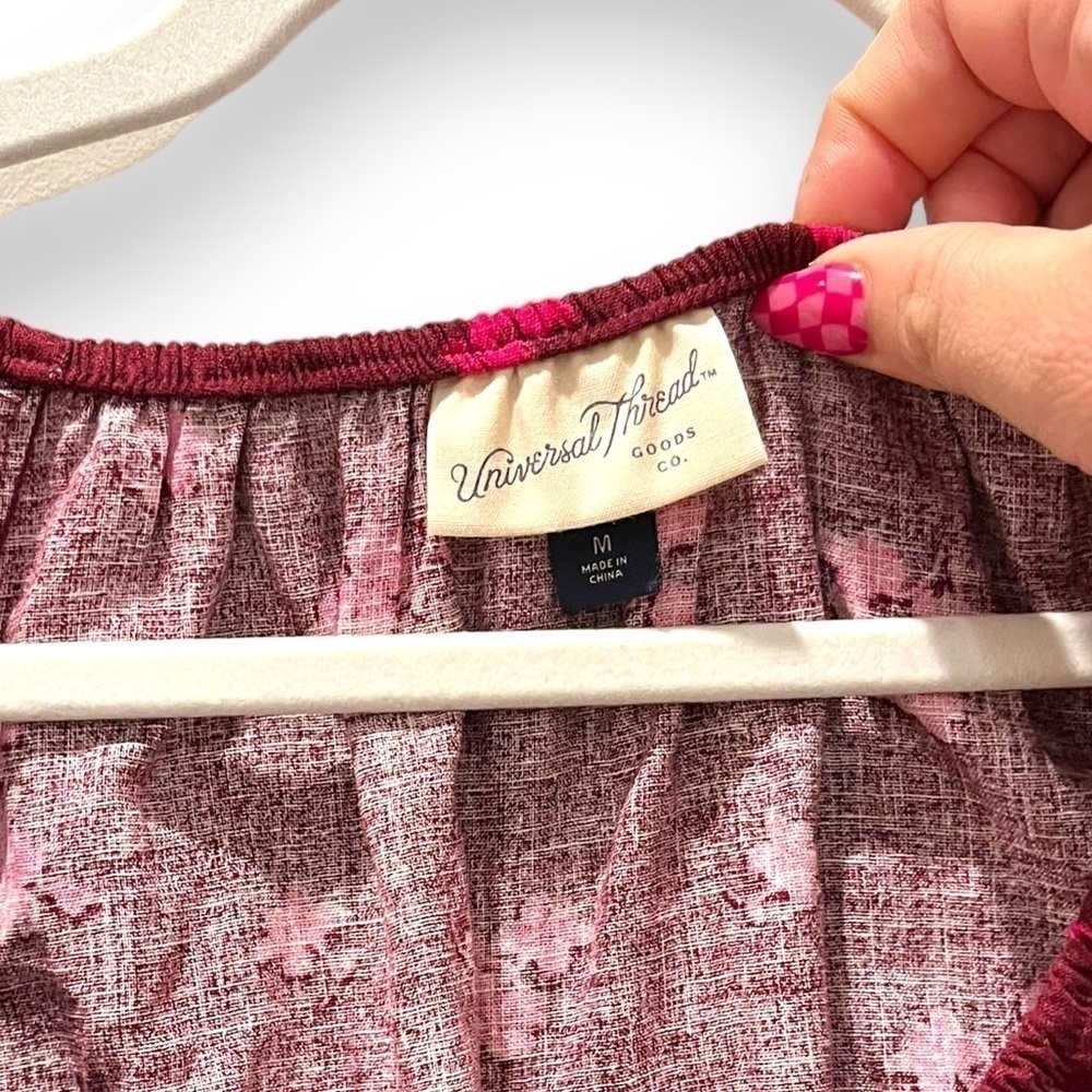 Universal Thread Maroon Blouse Top Medium - image 3